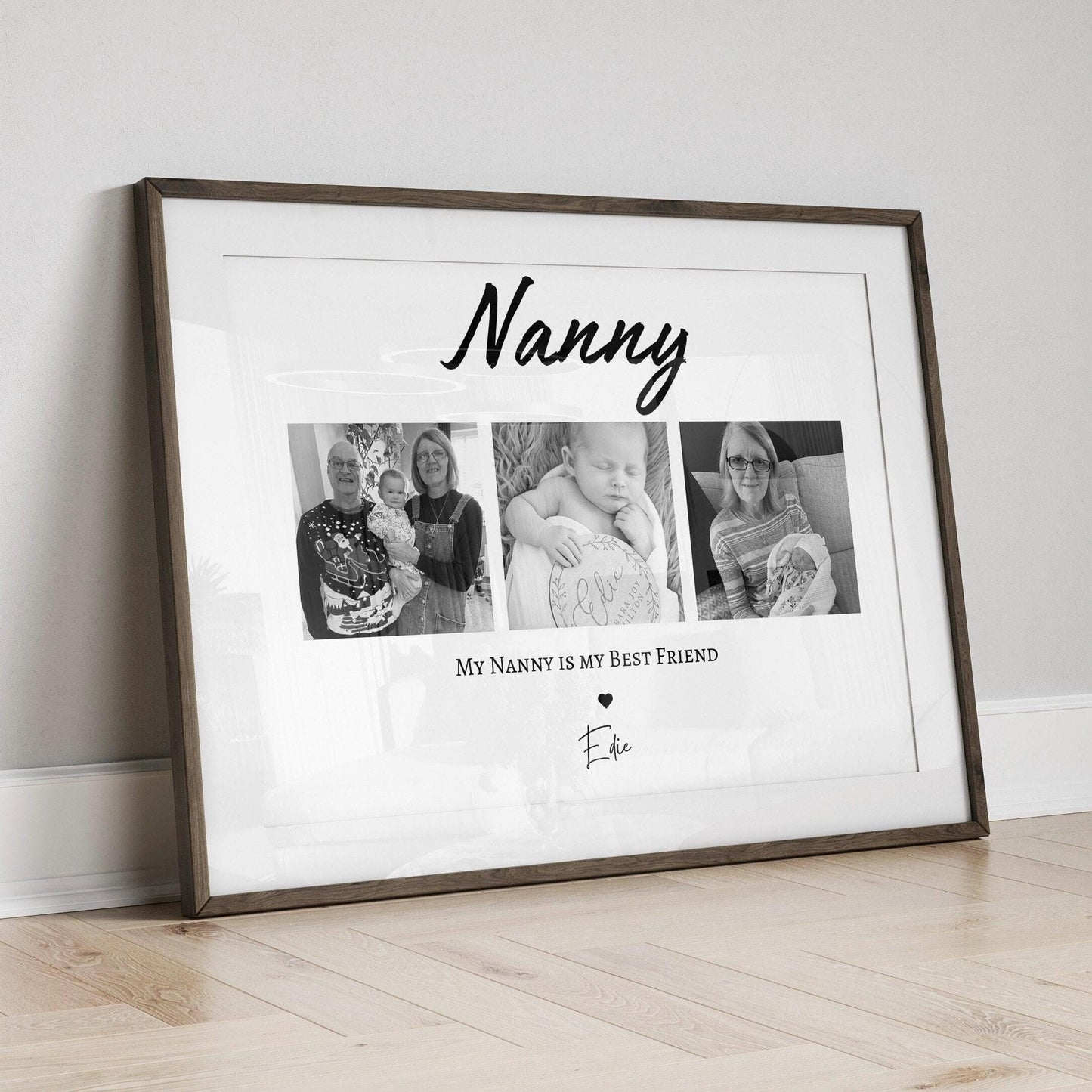 Custom Nana Gift Print, Nanny Birthday Gift Personalised, Mum Thank You Frame, Grandchildren Photo, Granny Grandma Milestone Gift from Child