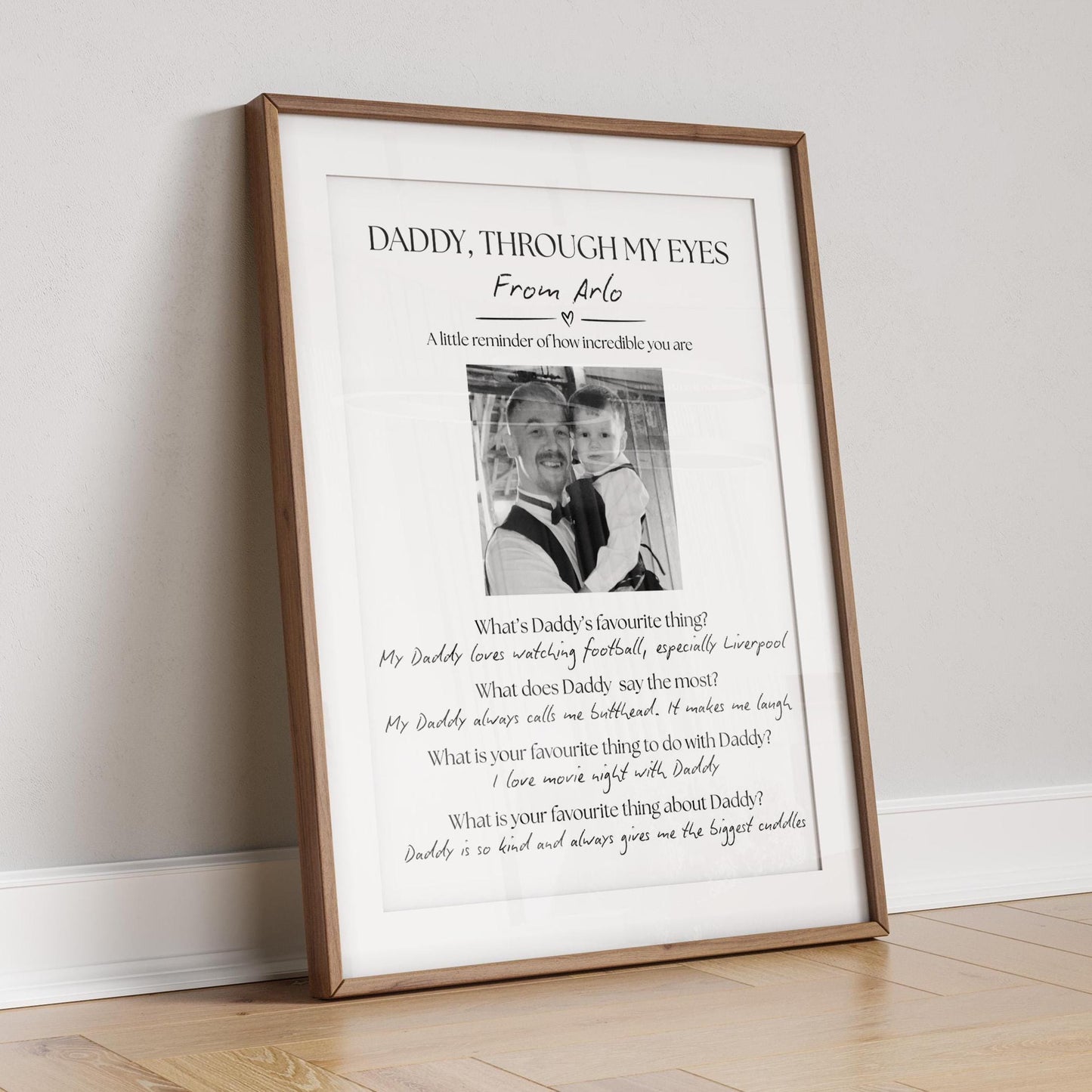 Personalised Father's Day Photo Print: Dad Gift From Child