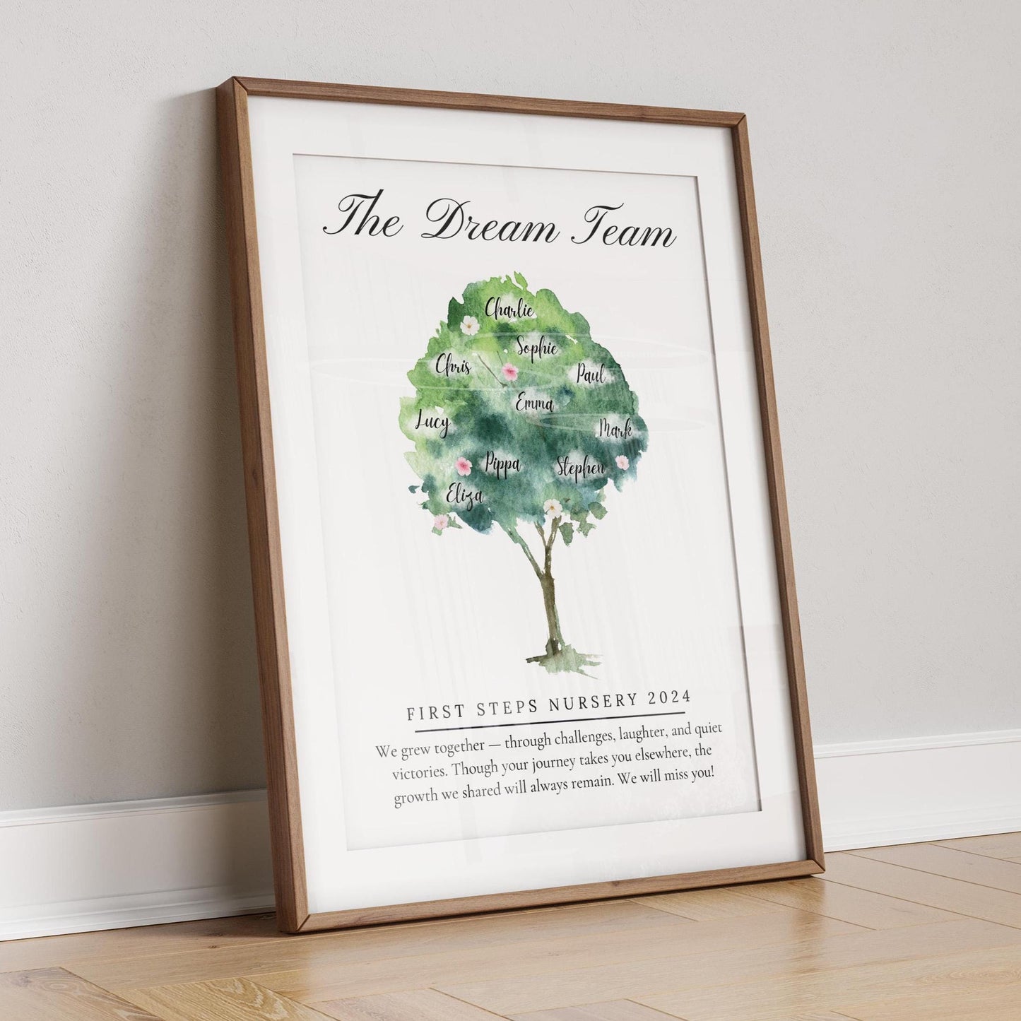 Personalized Watercolour Dream Team Print: Retirement Gift, Colleague Farewell