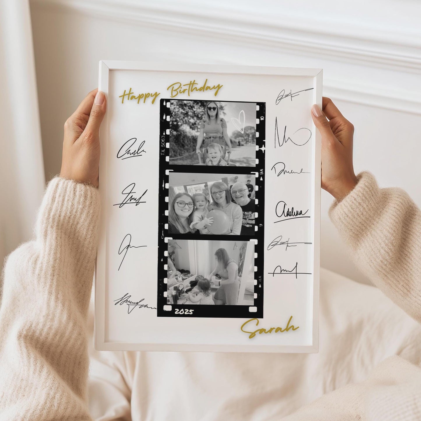 Personalised Birthday Photo Print: Signable Group Gift