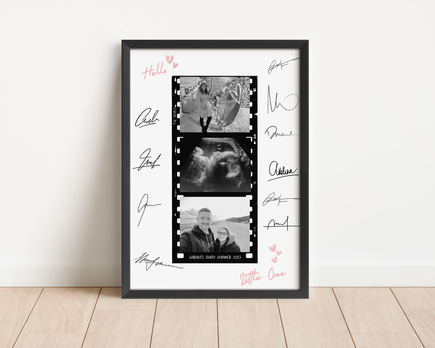 Personalised Baby Shower Photo Frame: Custom Signature Guestbook