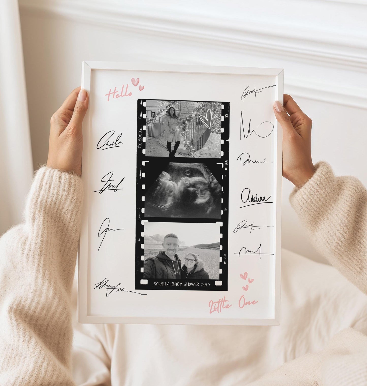 Personalised Baby Shower Photo Frame: Custom Signature Guestbook