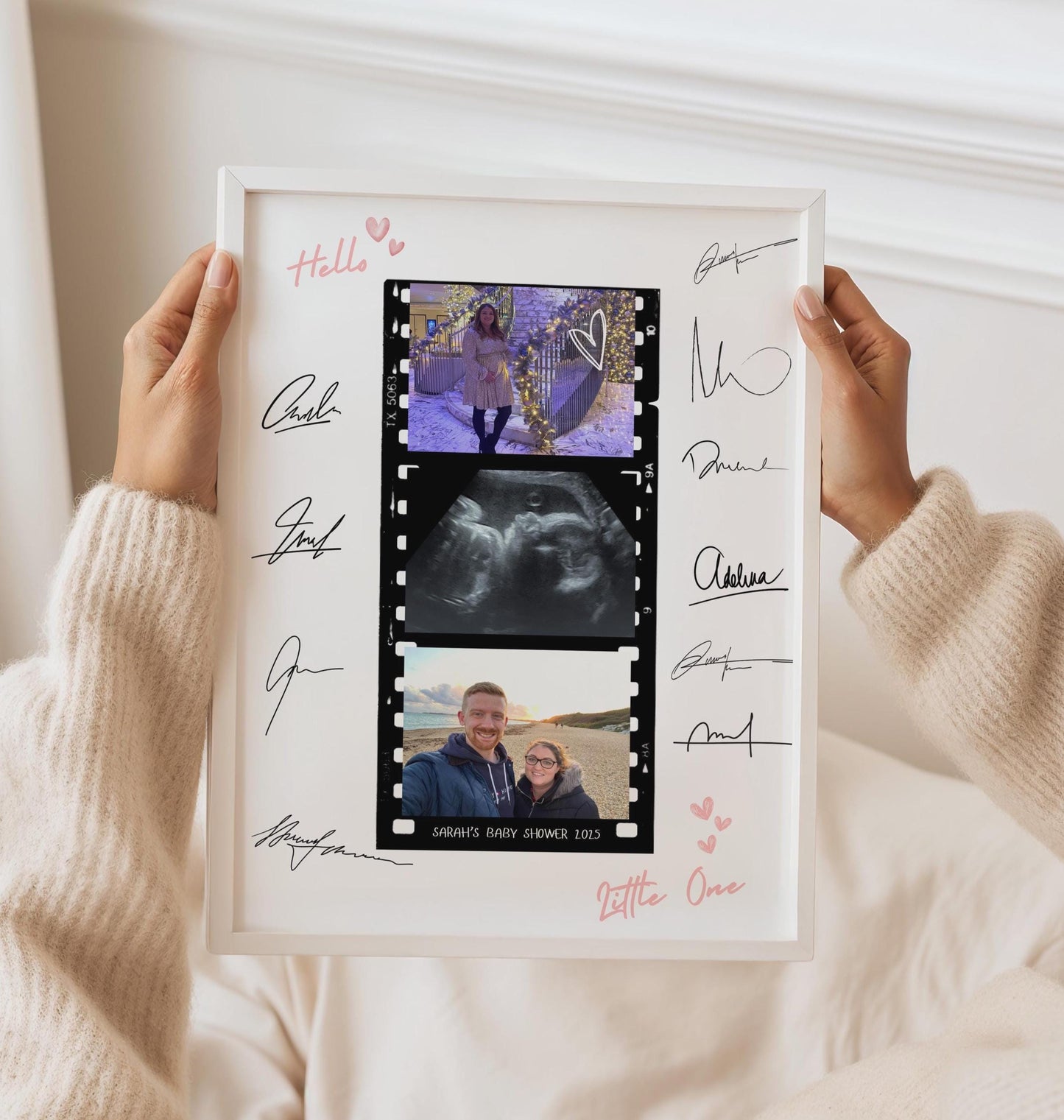 Personalised Baby Shower Photo Frame: Custom Signature Guestbook