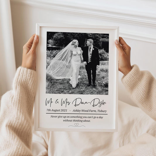 Personalised Wedding Photo Print: Newlywed Keepsake Gift