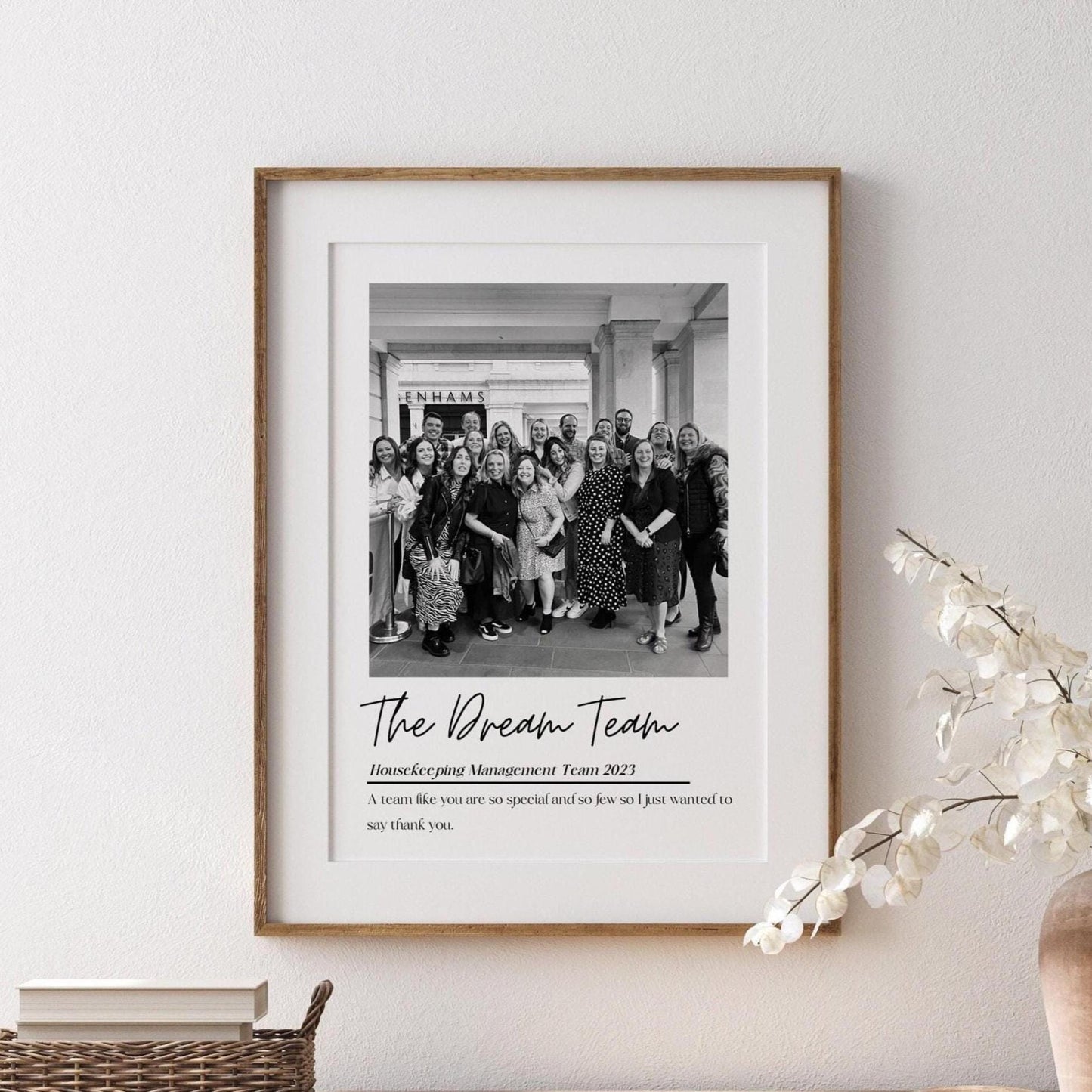 Custom Team Leaver Gift, Personalised Work Colleague Print, Office Thank You Keepsake, Retirement Picture Frame, Coworker Leaving Gift