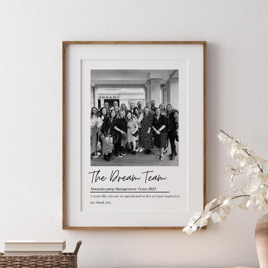 Custom Team Leaver Gift, Personalised Work Colleague Print, Office Thank You Keepsake, Retirement Picture Frame, Coworker Leaving Gift