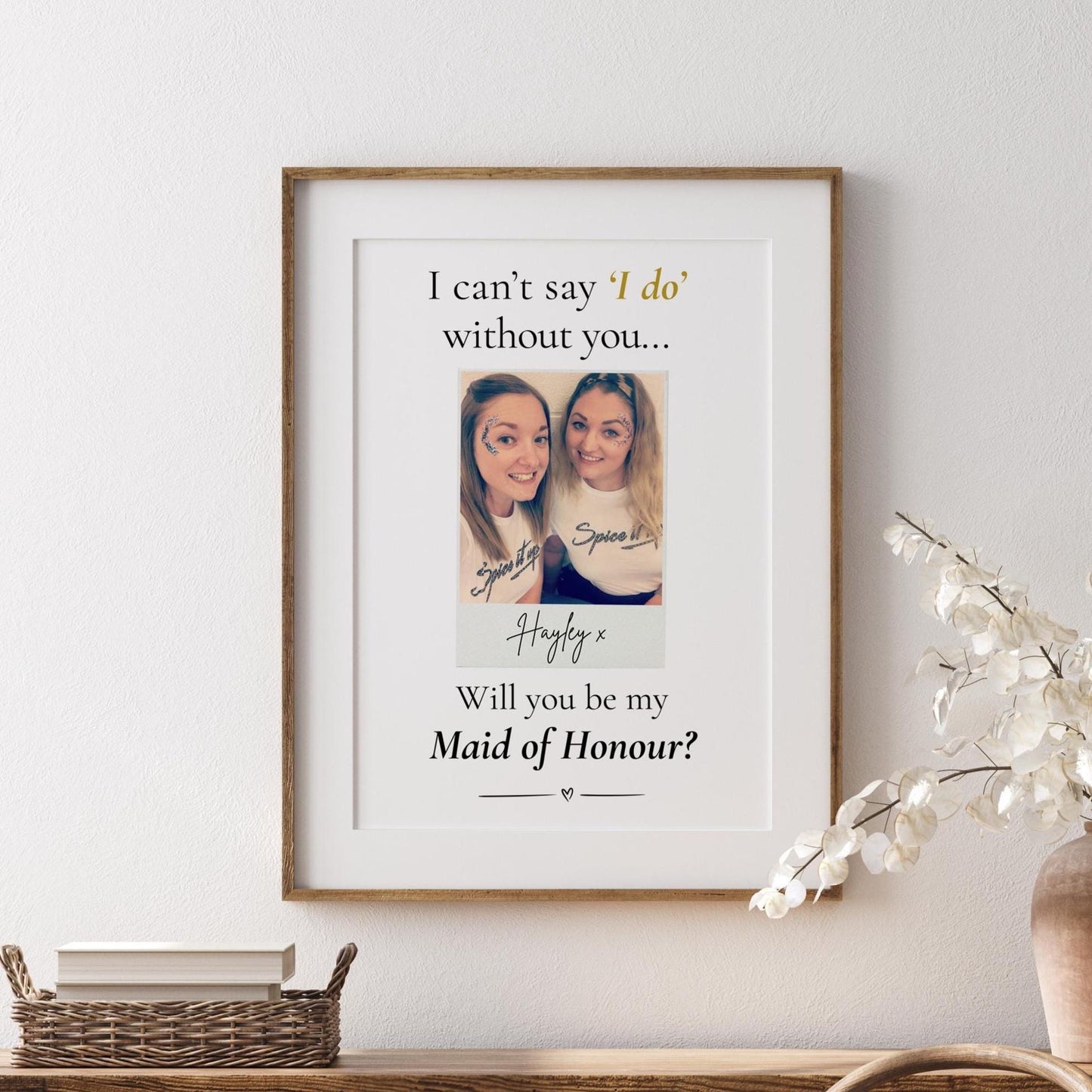 Personalised Bridesmaid Proposal Photo Print: Bridal Party Gift