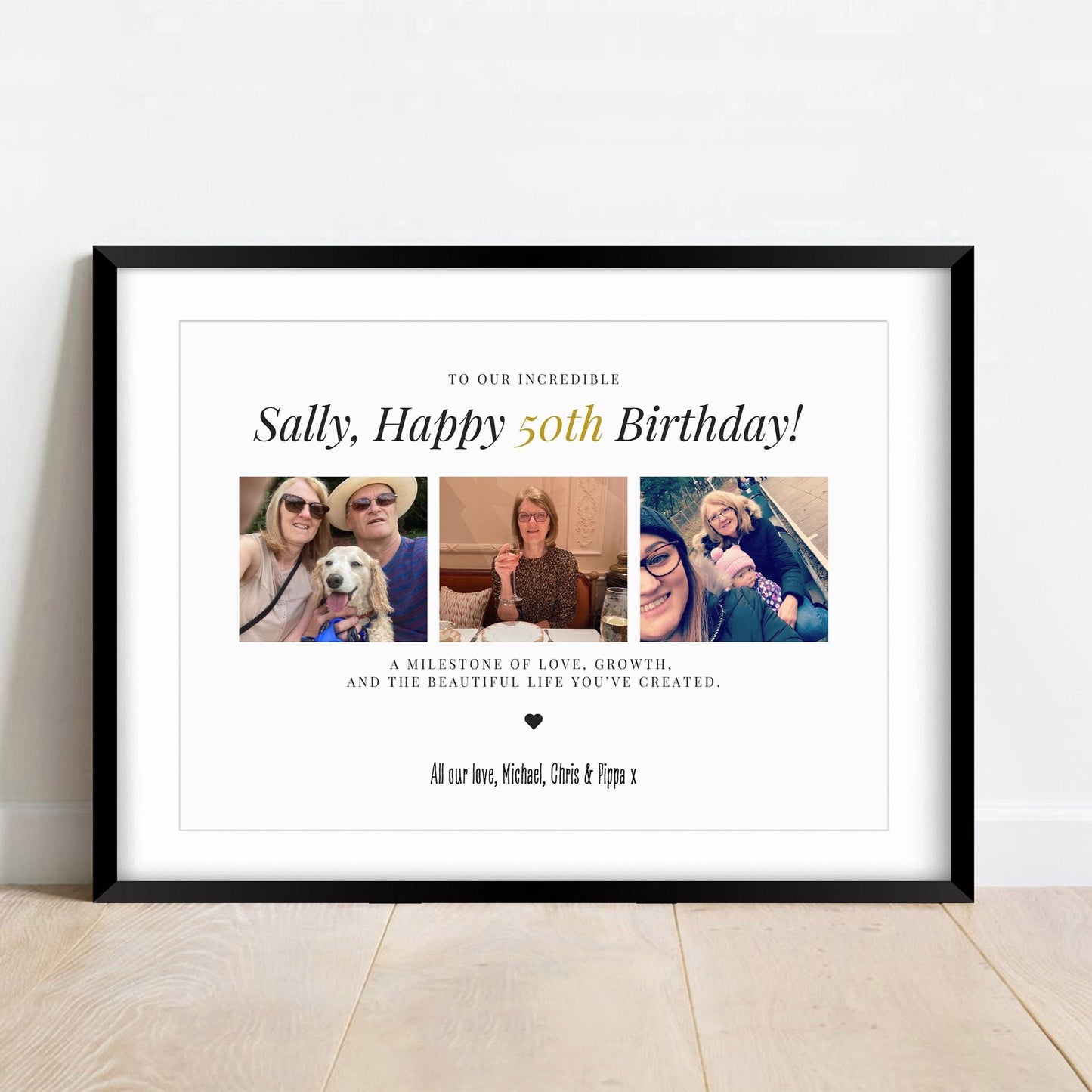 Personalised 50th Birthday Photo Print: Milestone Celebration Gift