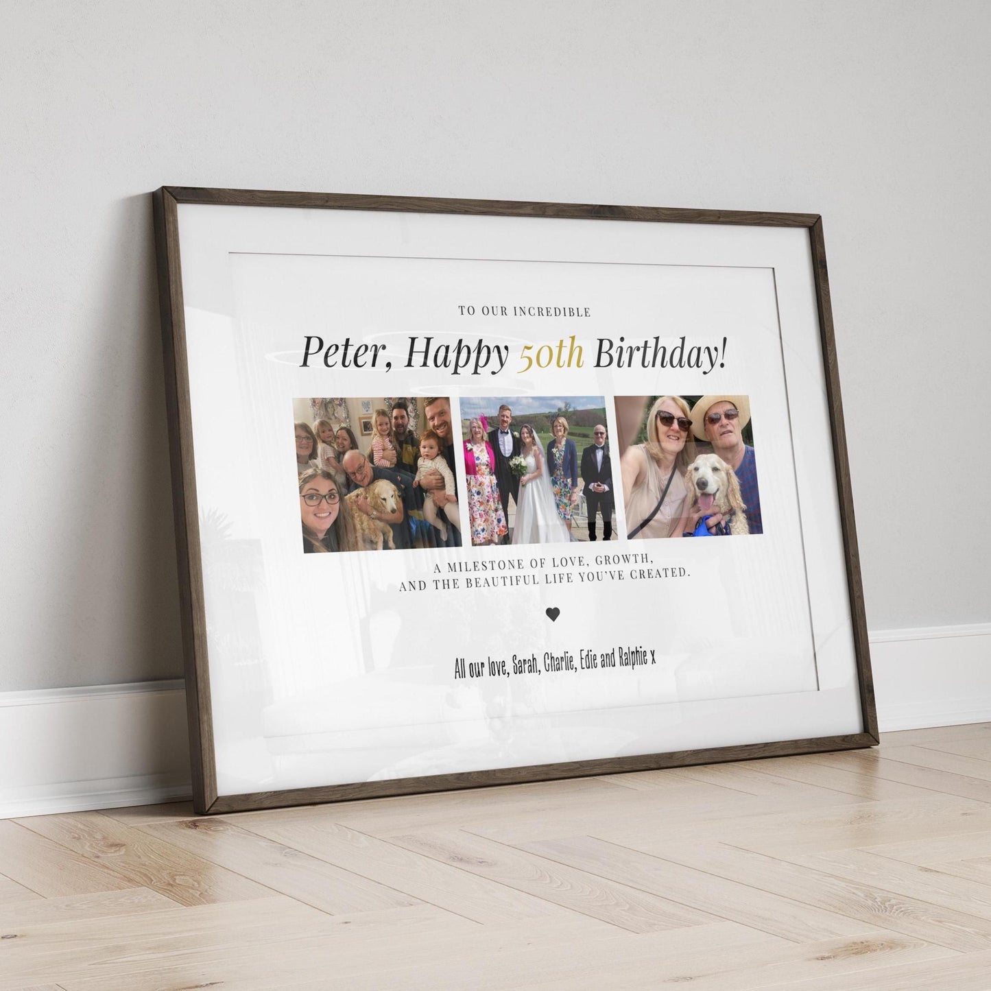 Personalised 50th Birthday Photo Print: Milestone Celebration Gift