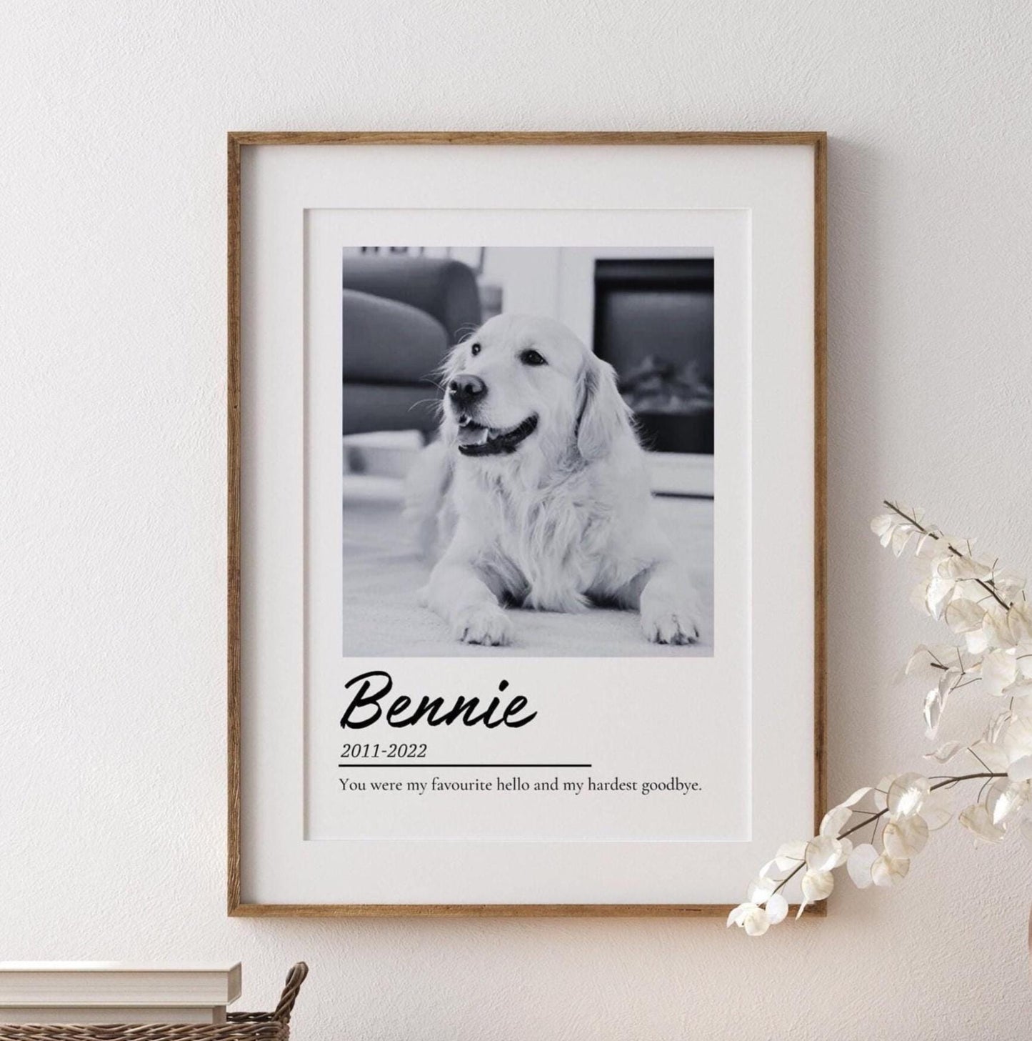 Pet Memorial Print Custom, Dog Loss Gift, Cat Remembrance, Animal Loss Sympathy Present, Optional Paw Print, Memory Gift Print for Lost Pet