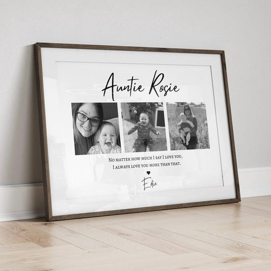 Custom Auntie Photo Gift, Personalised Aunt Print from Niece Nephew, Aunt Birthday Keepsake, Unqiue Aunty Gift, Birthday Gift for Sister