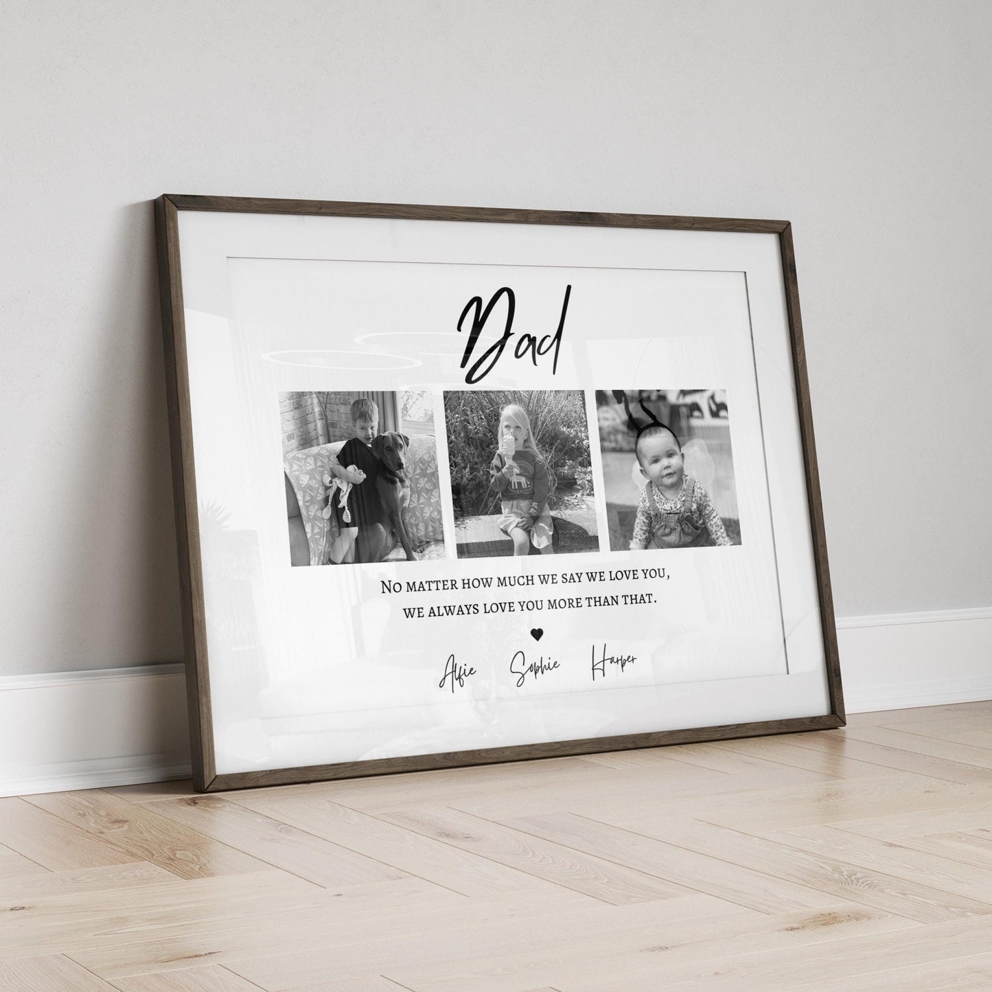 Personalised Daddy Christmas Gift, Custom Framed Dad Print, Birthday Gift for Papa, Family Wall Art, Daddy Daughter Gift, Gift for Him