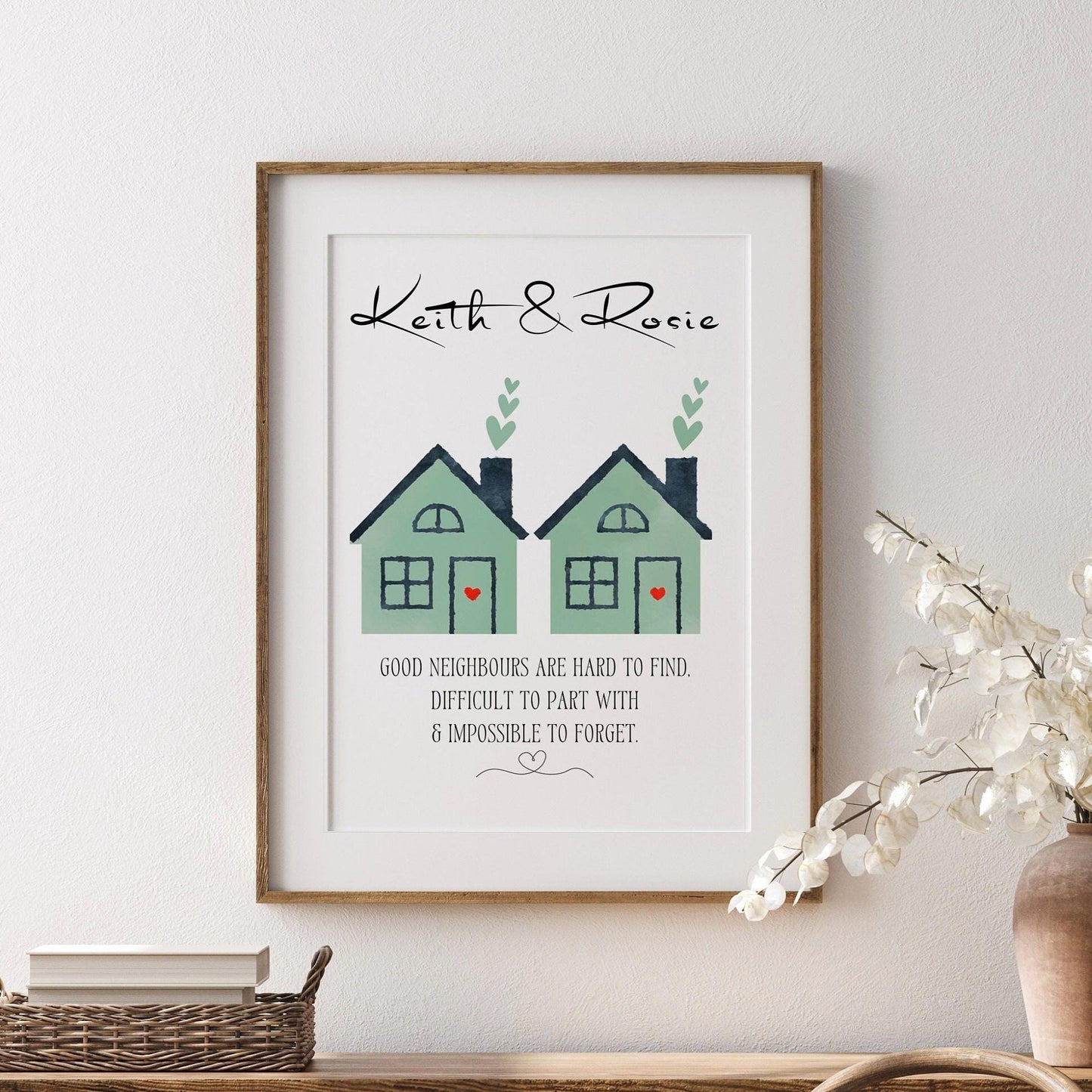 Personalised Neighbour Gift, Custom Neigbhours Leaving Gift, Best Friend Neighbour, Housewarming Gift, Moving Away Keepsake for Neighbours