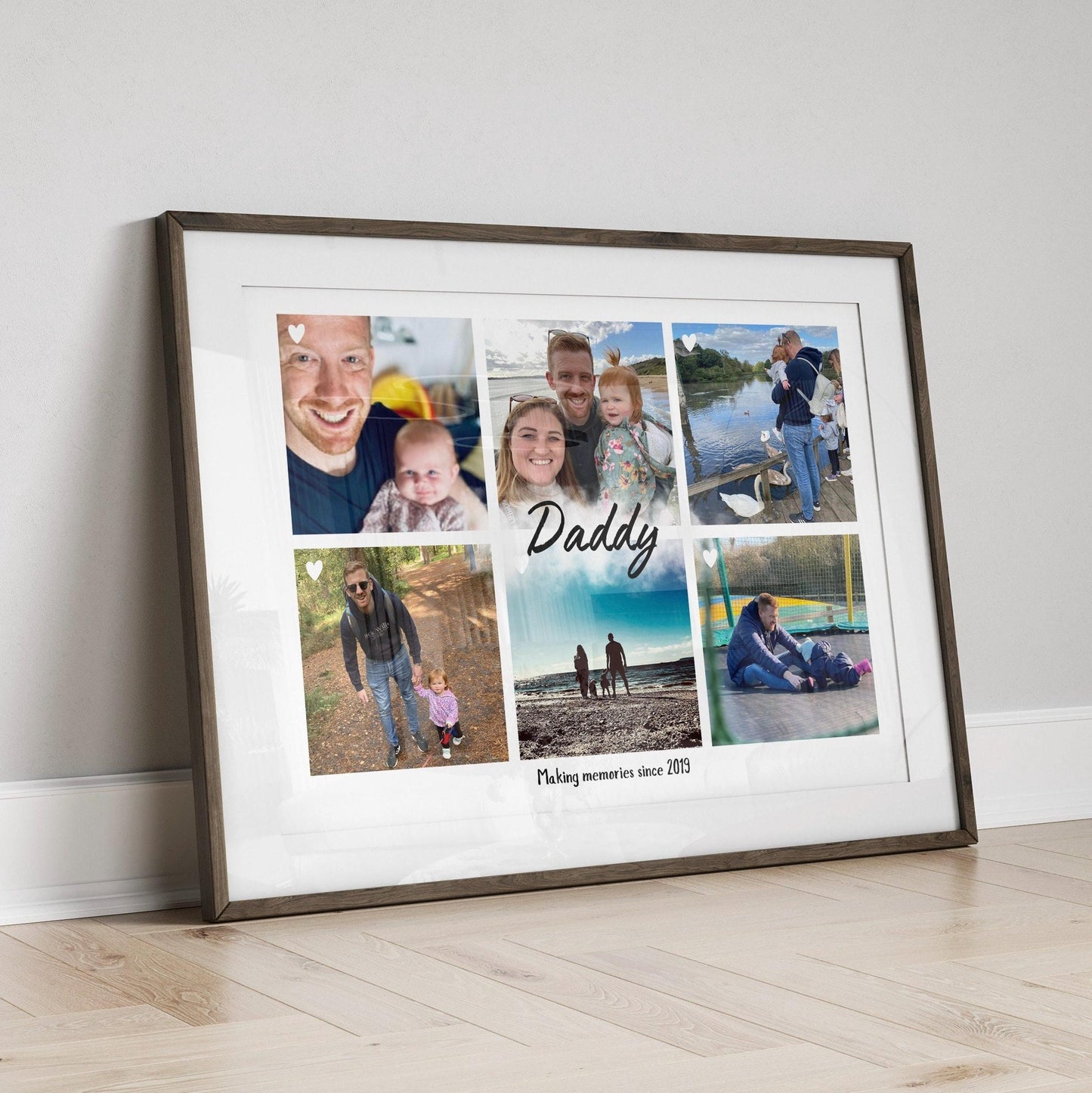 Personalised Daddy Photo Collage, Father's Day Gift,  Picture Frame for Dad, Birthday Gift for Him, Family Photo Print, Unique Dad Gift Art