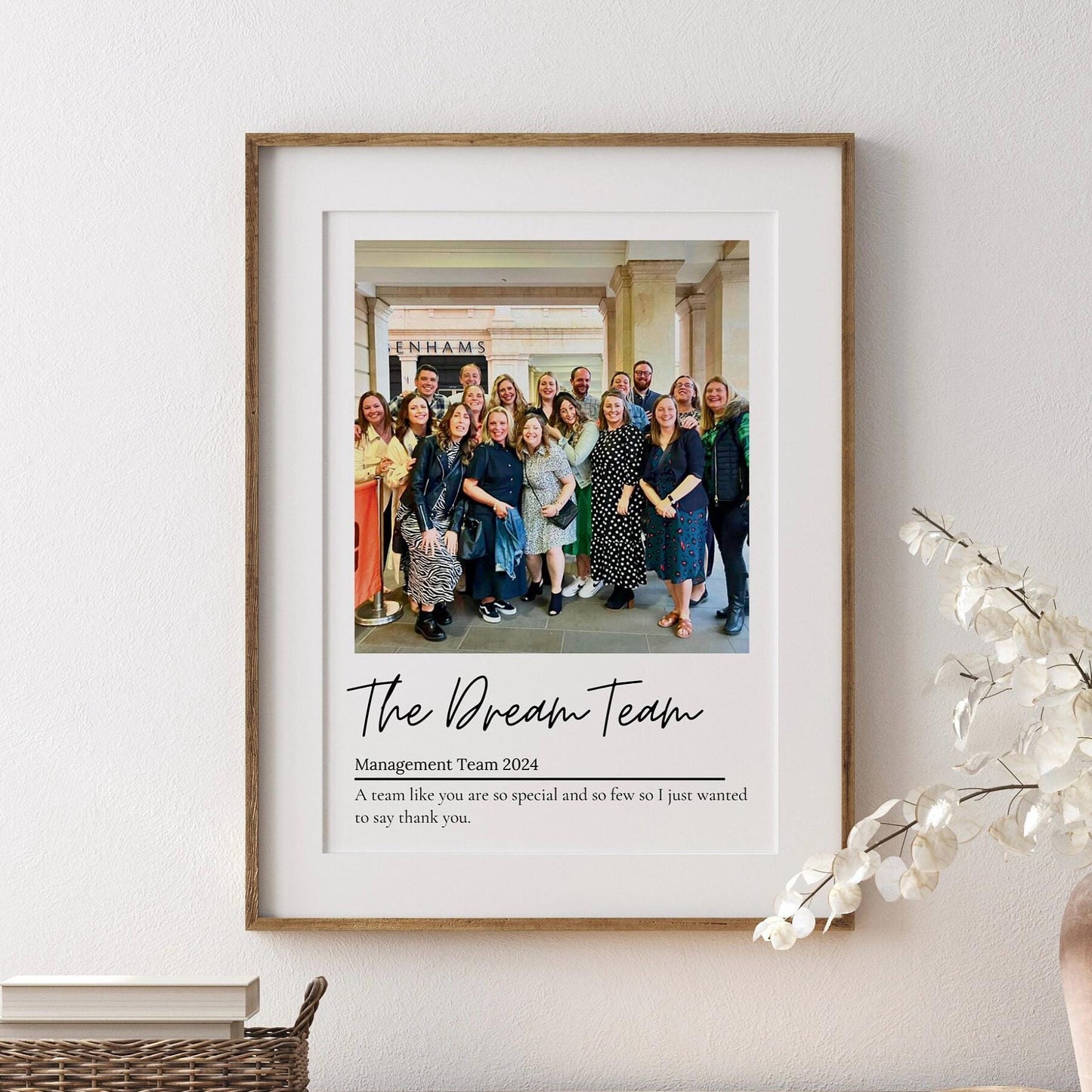 Custom Team Leaver Gift, Personalised Work Colleague Print, Office Thank You Keepsake, Retirement Picture Frame, Coworker Leaving Gift