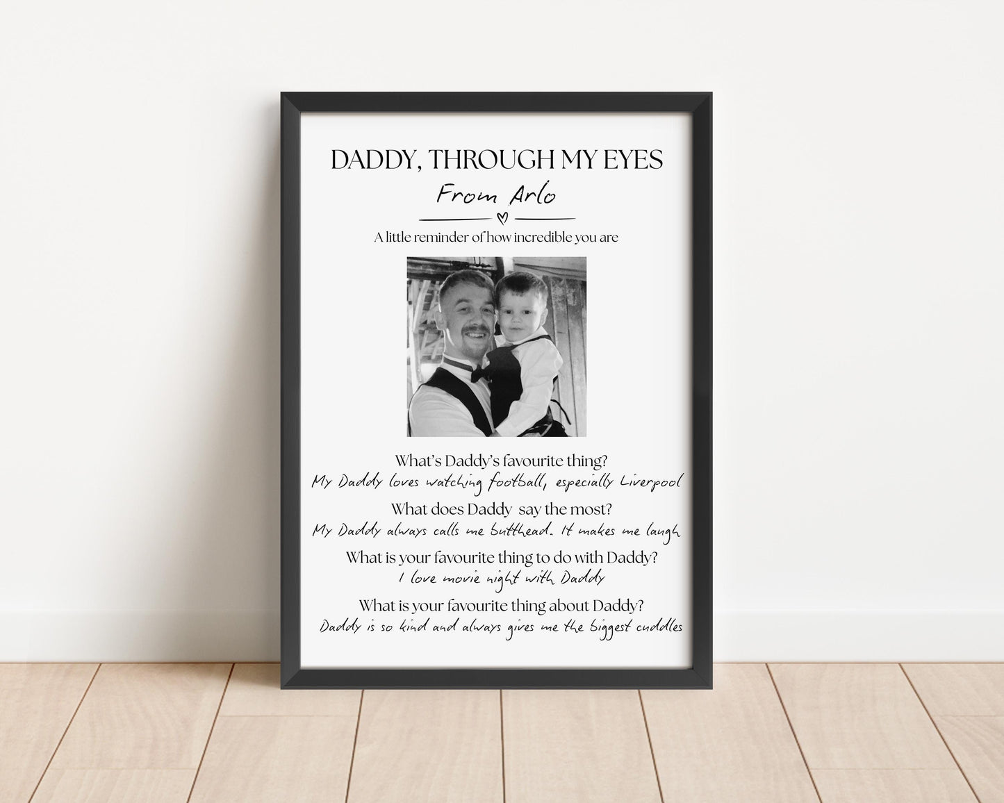Personalised Father's Day Photo Print: Dad Gift From Child