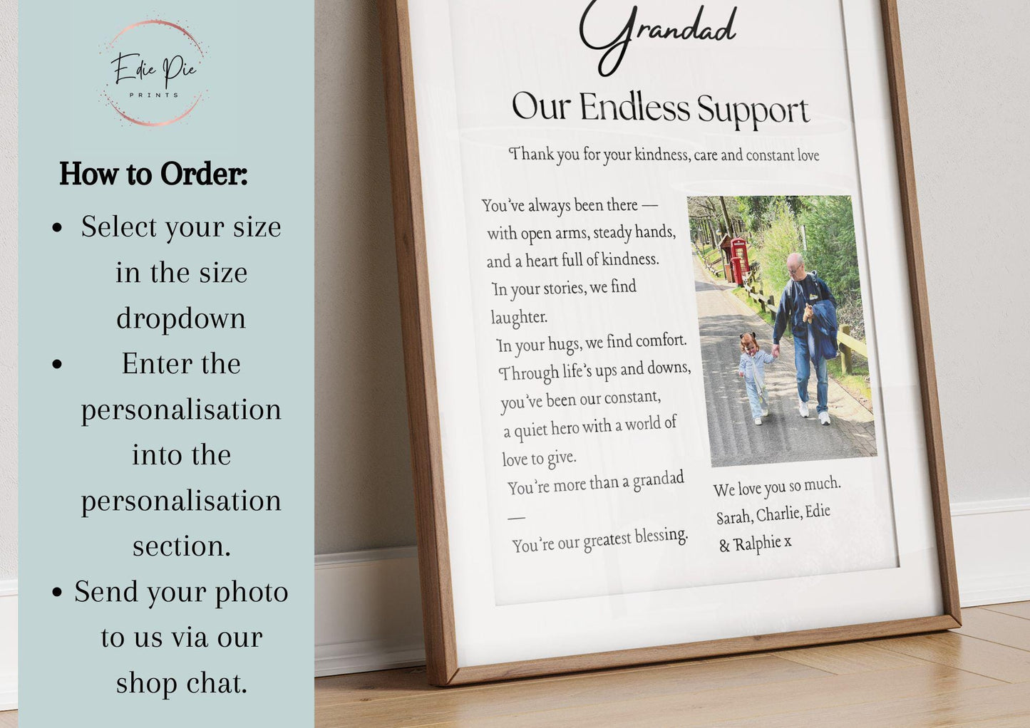 Personalized Grandad Photo Frame: Heartfelt Gift for Grandfather