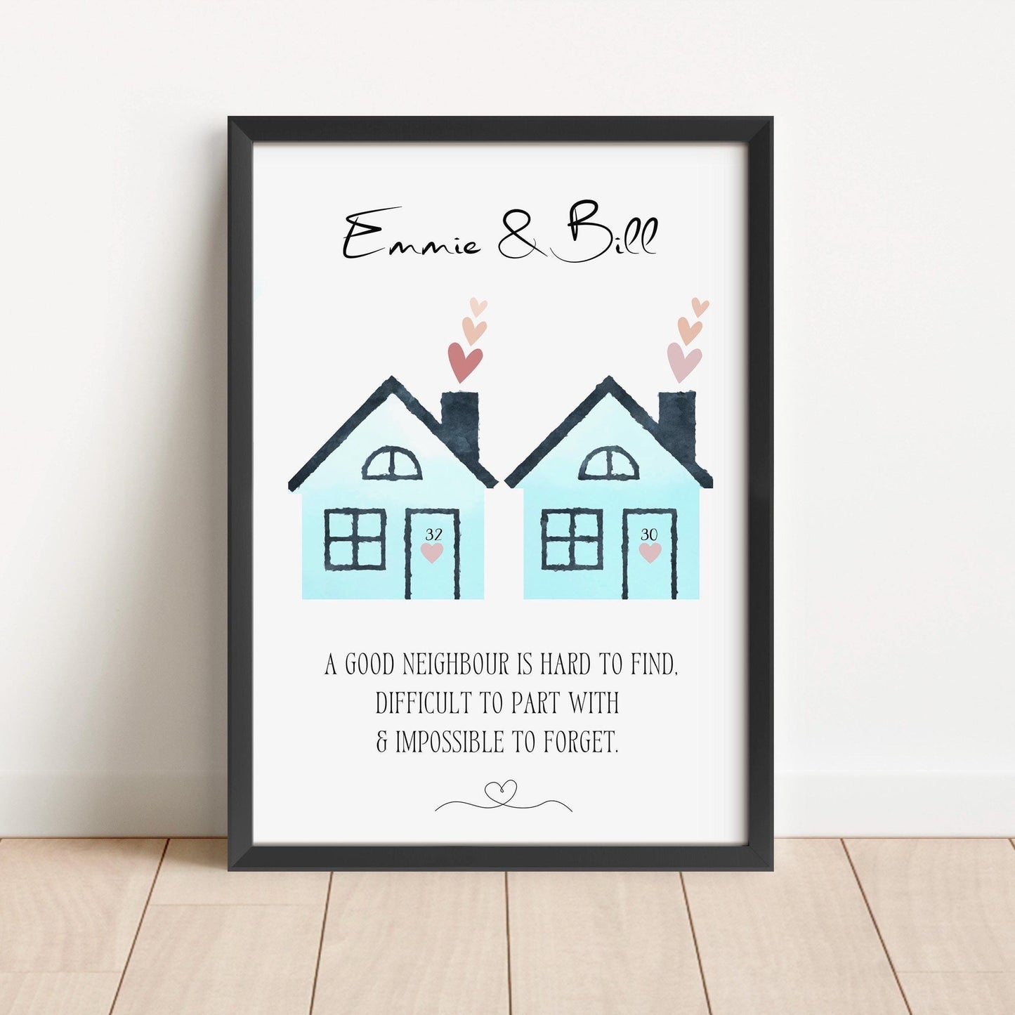 Personalised Neighbours Leaving Gift | Custom Thank You Gift | New Home Gift | Moving House Letterbox Gift | Watercolour Home Decor