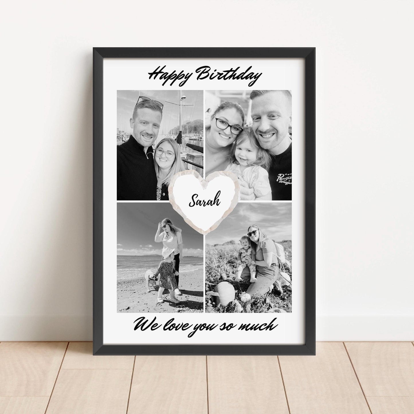 Personalised Birthday Photo Collage: Custom Picture Frame Gift
