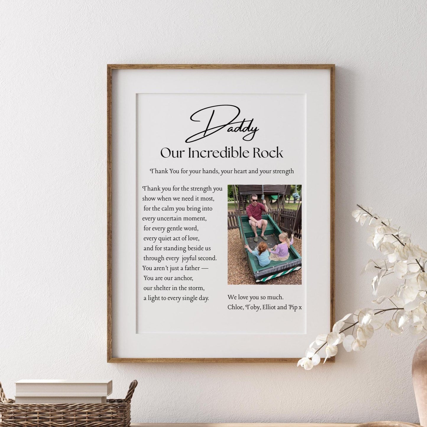 Personalized Daddy Poem Print: Sentimental Father Gift, Photo Keepsake