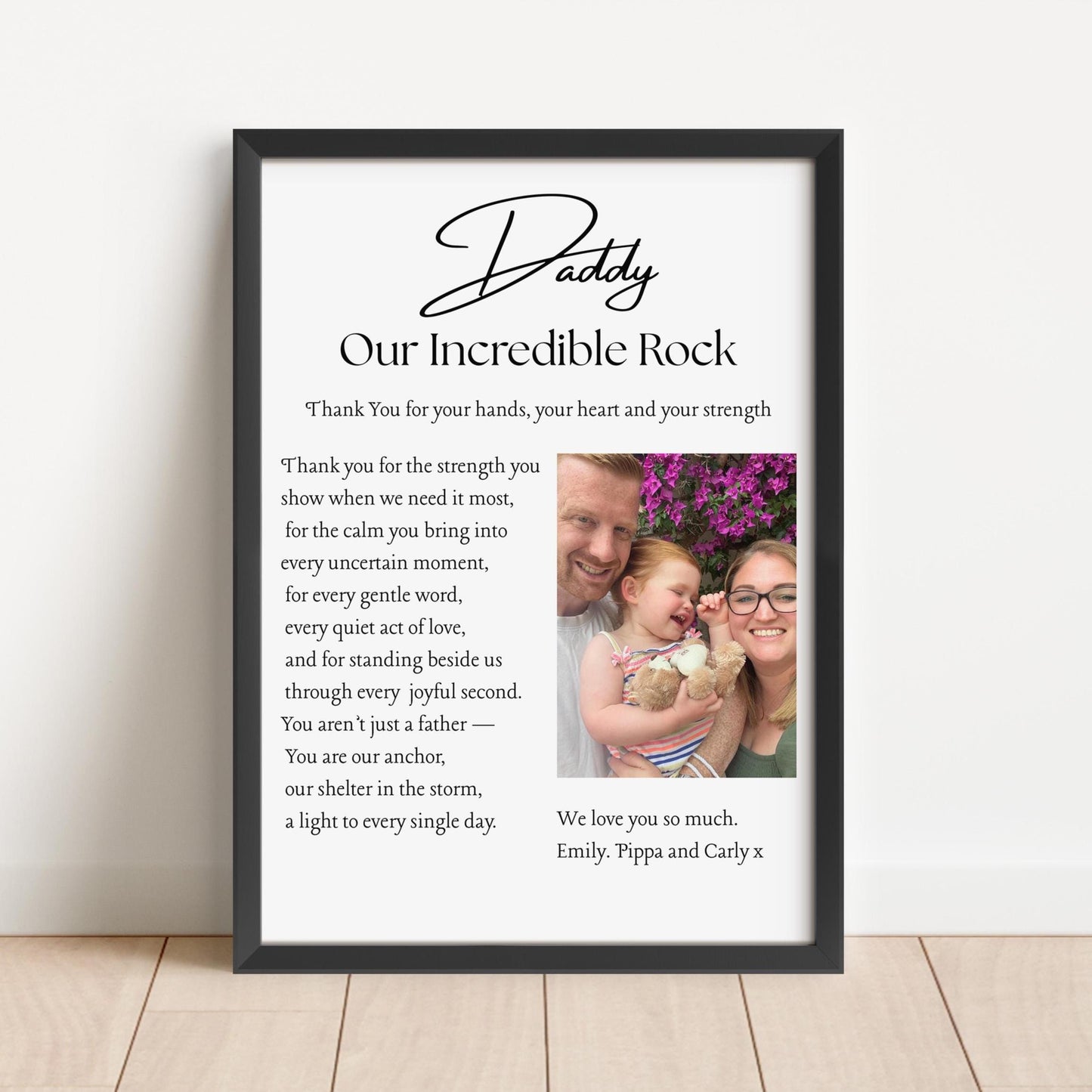 Personalized Daddy Poem Print: Sentimental Father Gift, Photo Keepsake