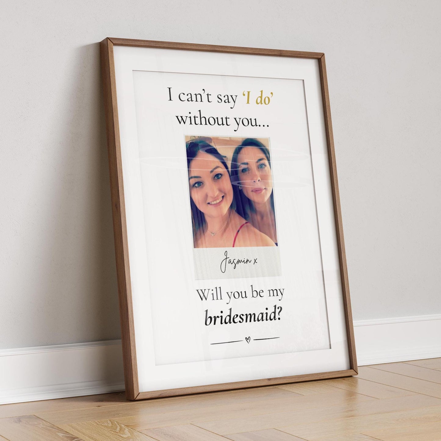 Personalised Bridesmaid Proposal Photo Print: Bridal Party Gift