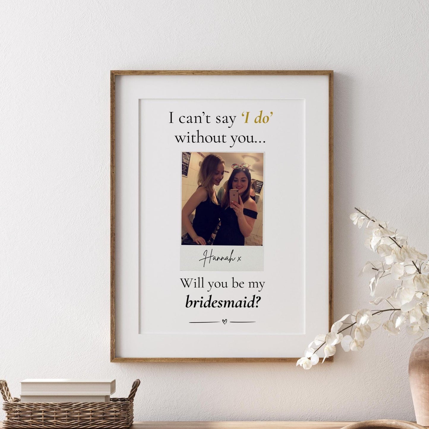 Personalised Bridesmaid Proposal Photo Print: Bridal Party Gift