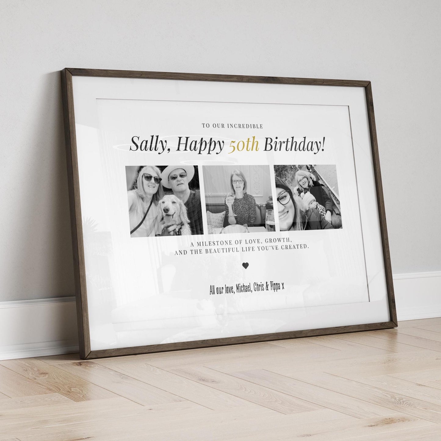 Personalised 50th Birthday Photo Print: Milestone Celebration Gift