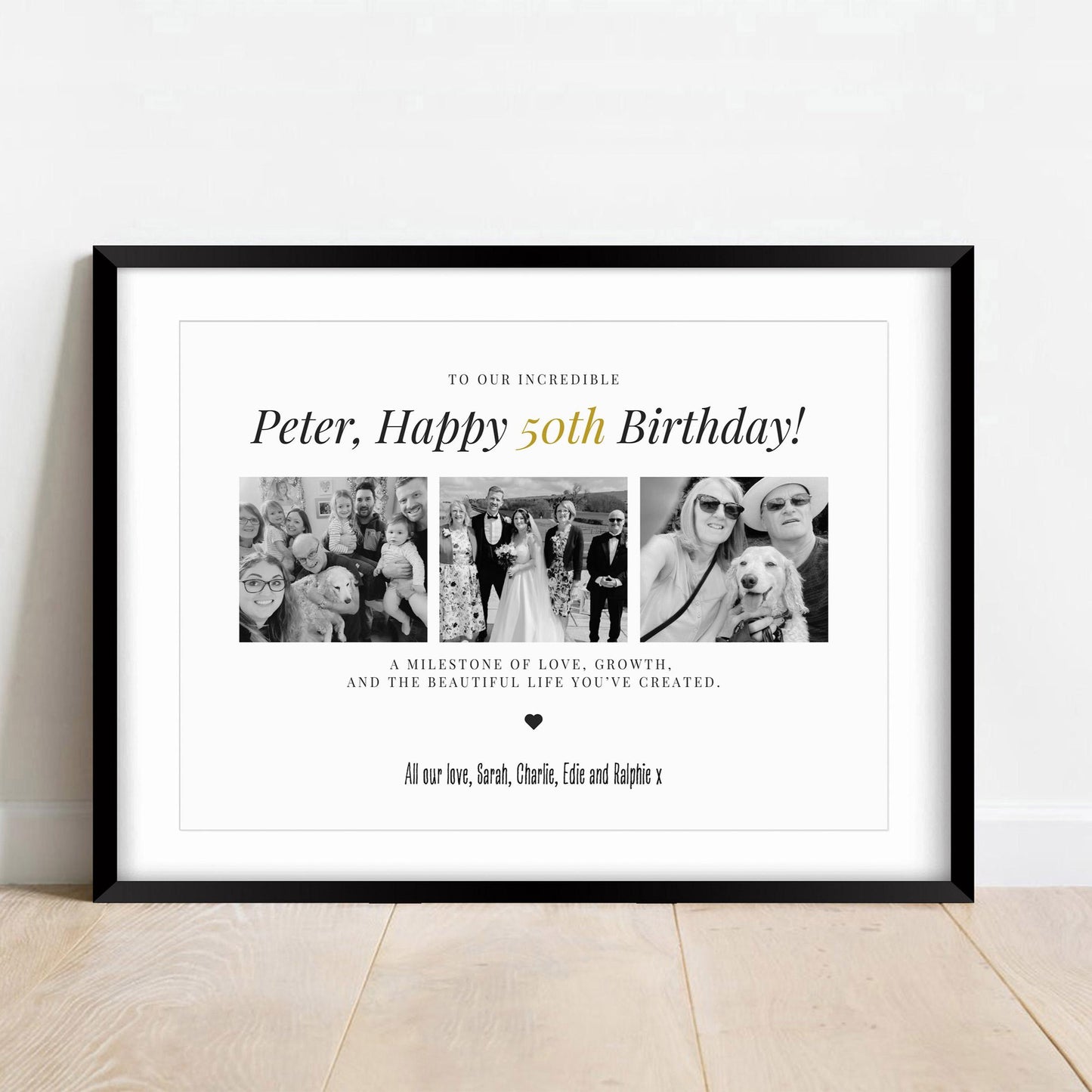 Personalised 50th Birthday Photo Print: Milestone Celebration Gift