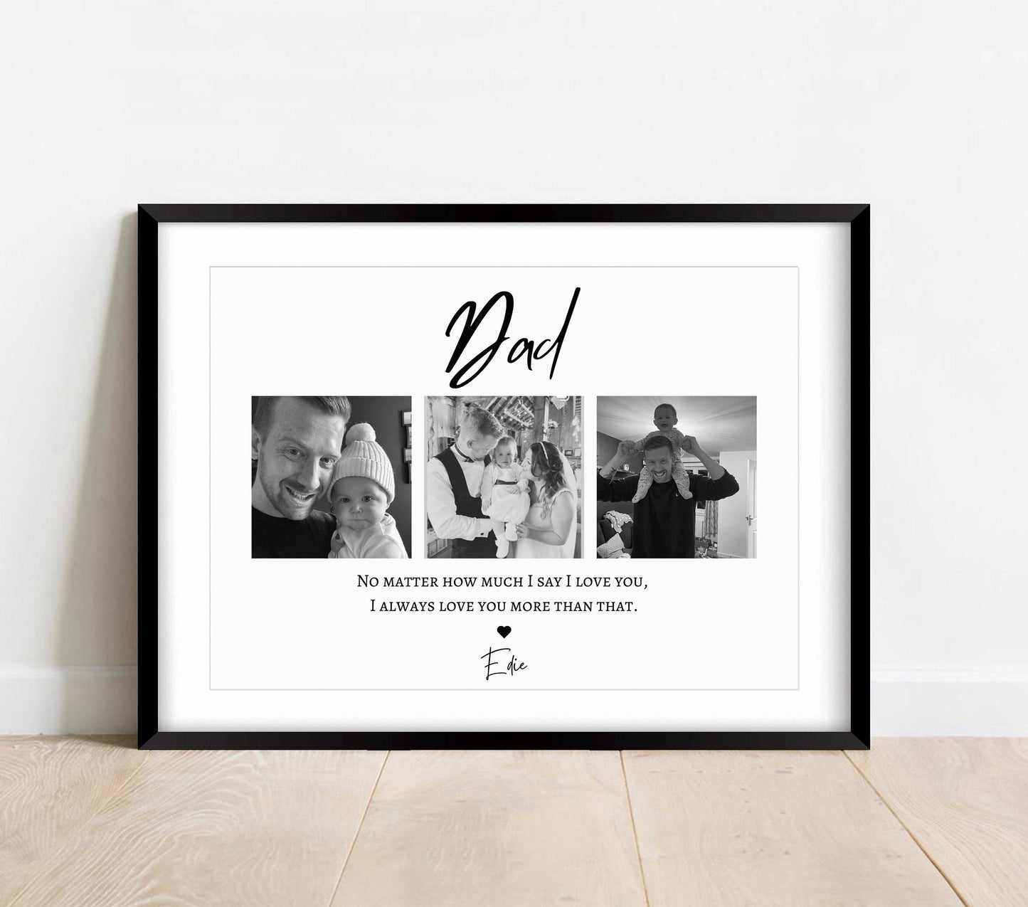 Personalised Daddy Christmas Gift, Custom Framed Dad Print, Birthday Gift for Papa, Family Wall Art, Daddy Daughter Gift, Gift for Him
