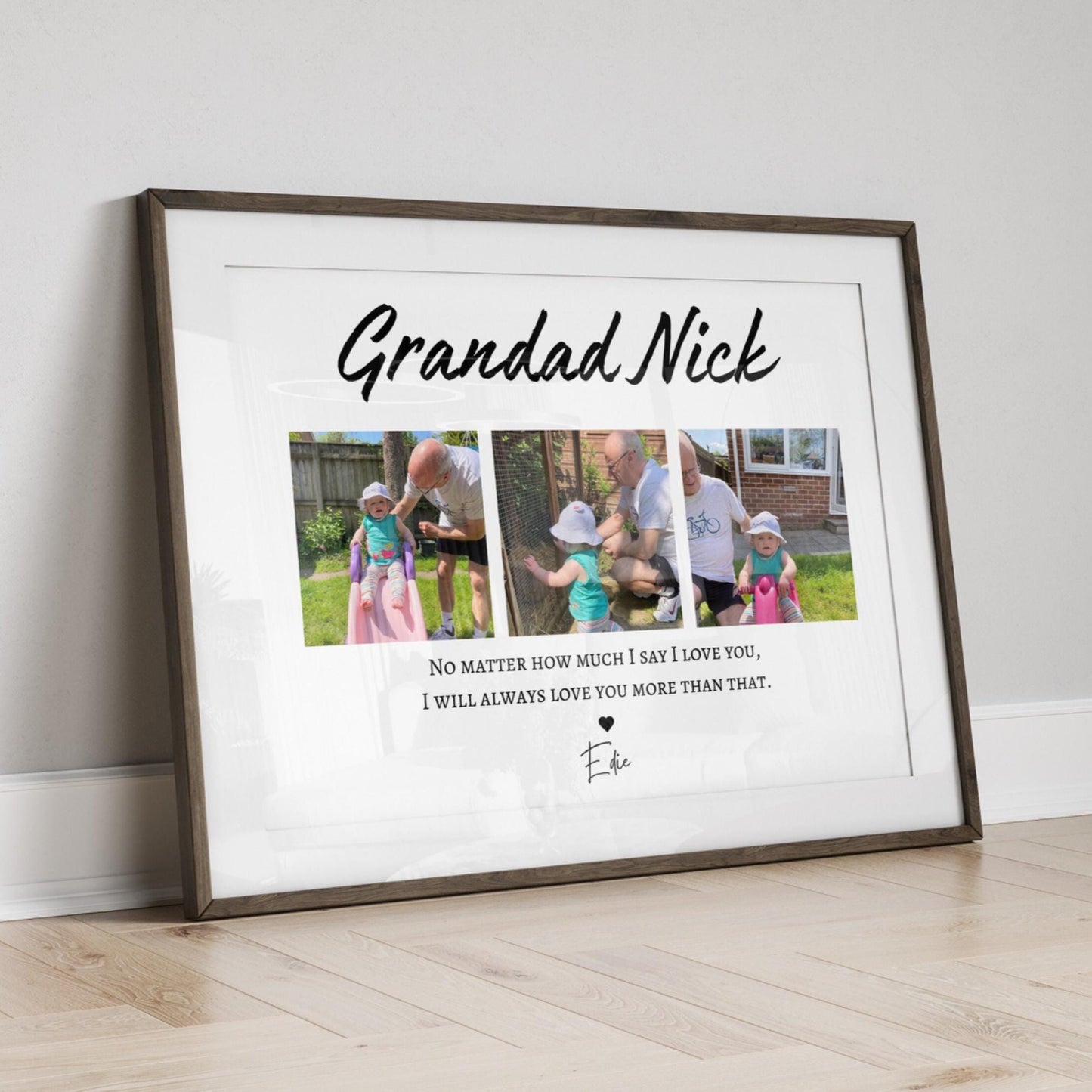 Personalised Grandad Photo Gift: Custom Grandparent Keepsake, Grandad Framed Print Birthday