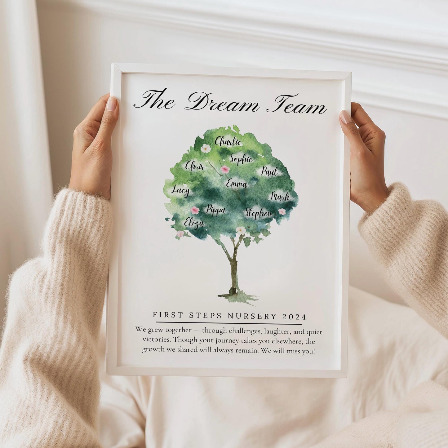 Personalized Watercolour Dream Team Print: Retirement Gift, Colleague Farewell
