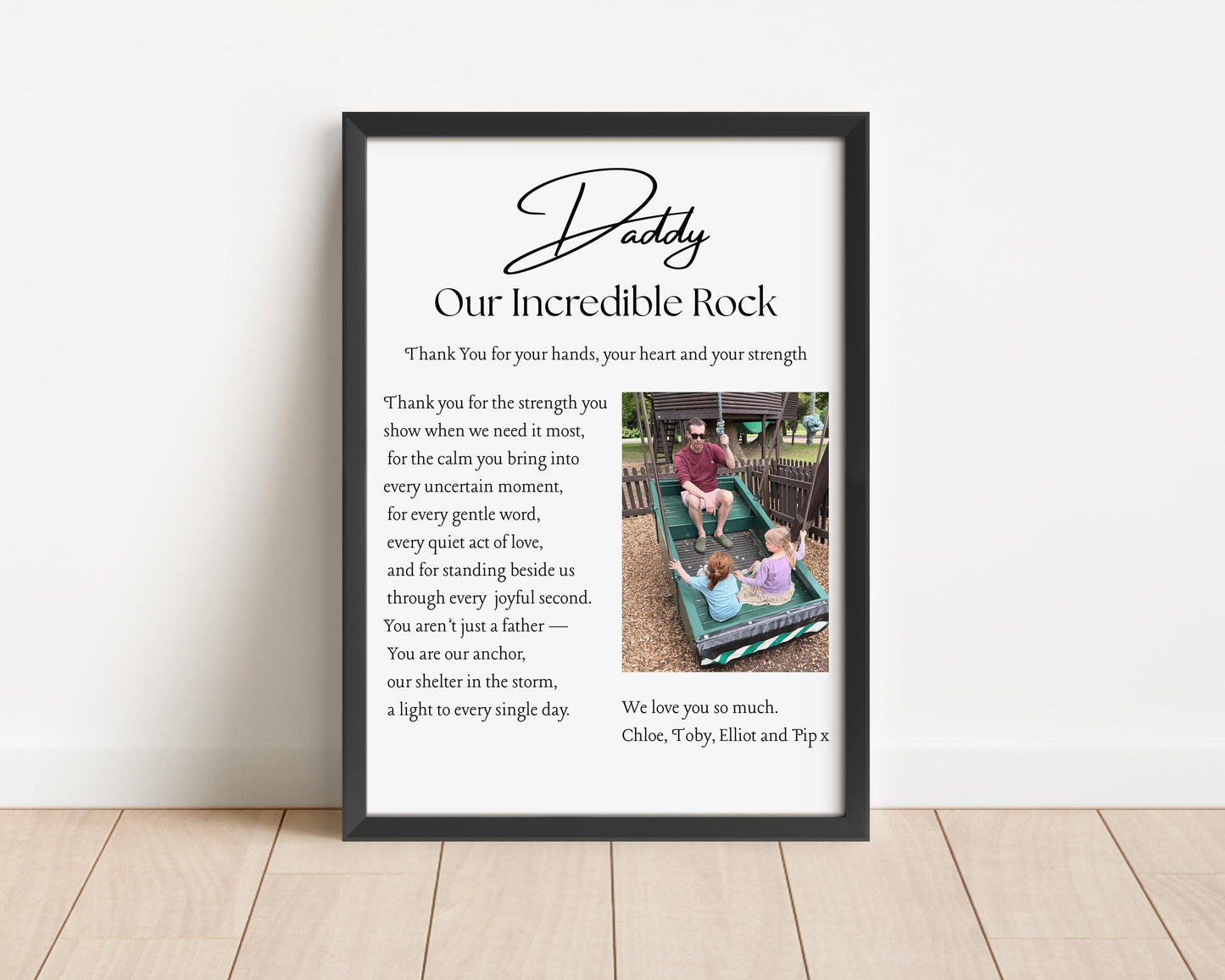 Personalized Daddy Poem Print: Sentimental Father Gift, Photo Keepsake