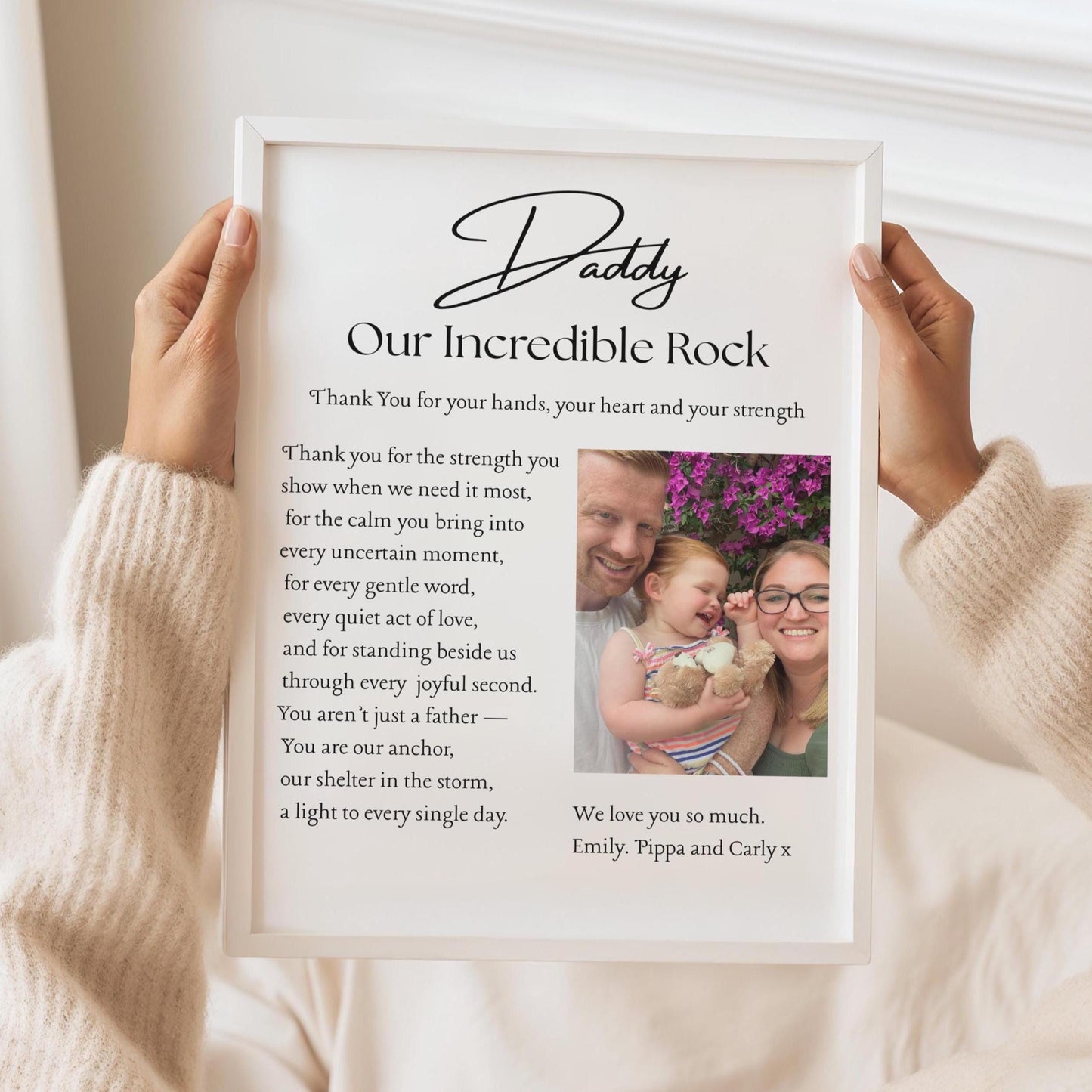 Personalized Daddy Poem Print: Sentimental Father Gift, Photo Keepsake