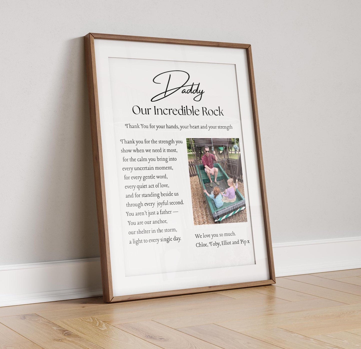 Personalized Daddy Poem Print: Sentimental Father Gift, Photo Keepsake