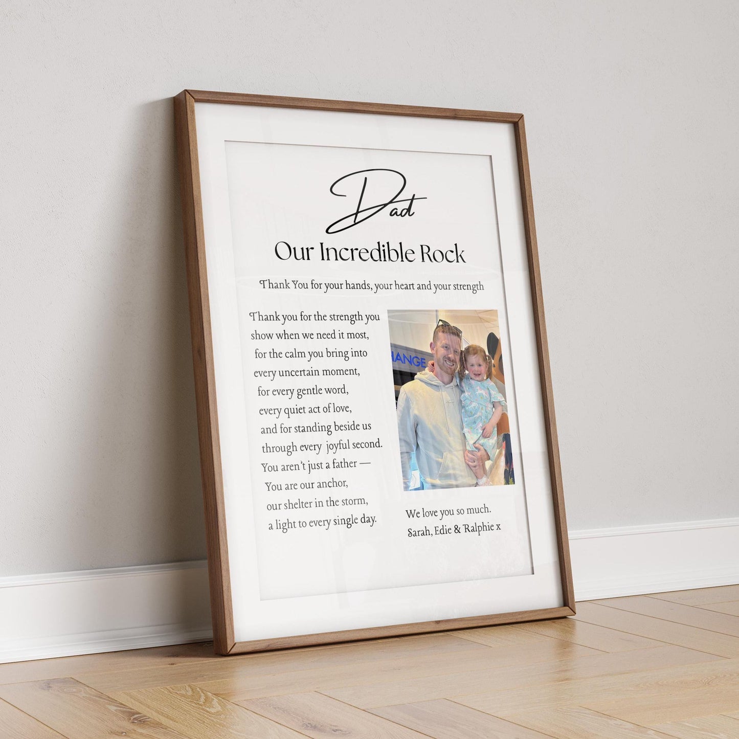 Personalized Daddy Poem Print: Sentimental Father Gift, Photo Keepsake