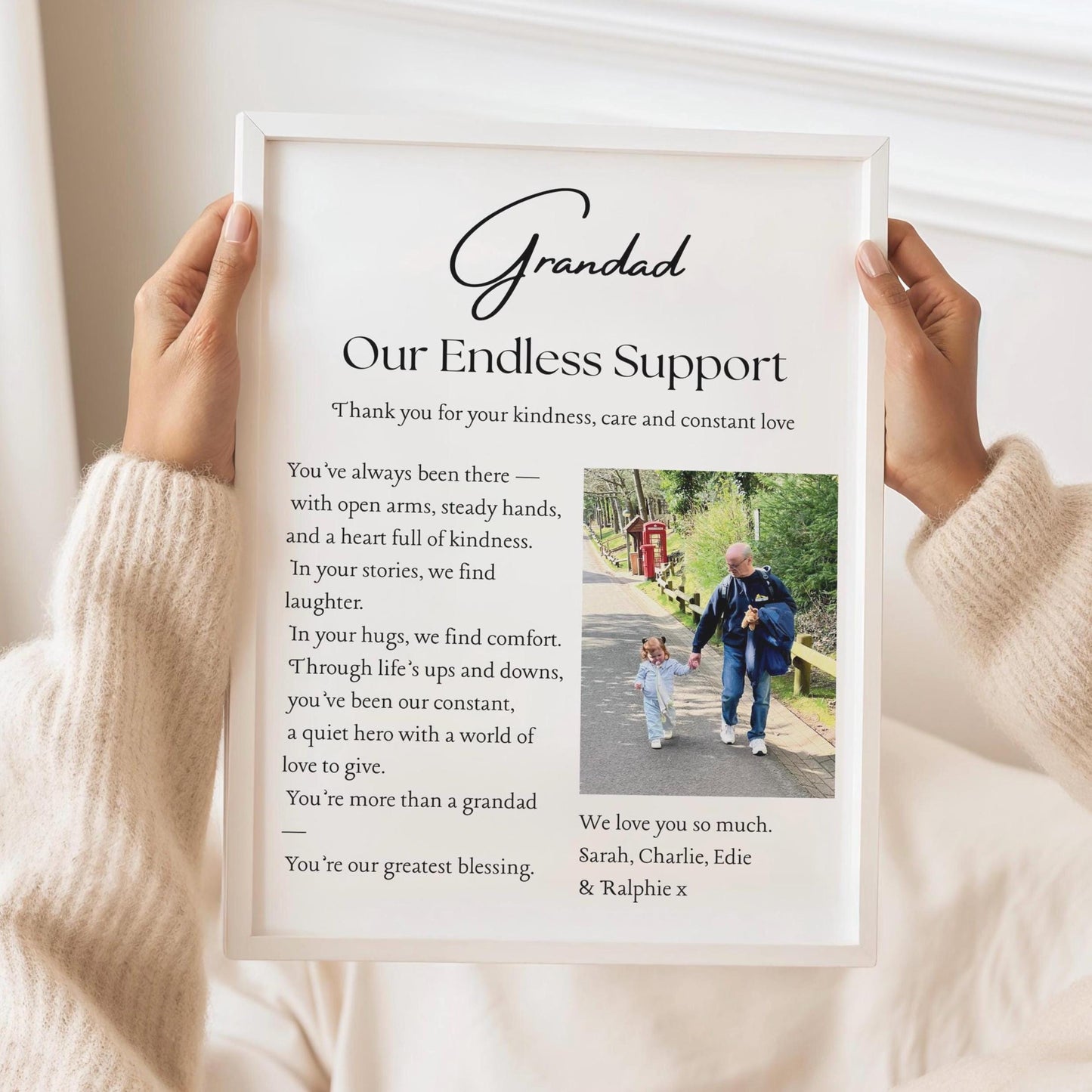 Personalized Grandad Photo Frame: Heartfelt Gift for Grandfather