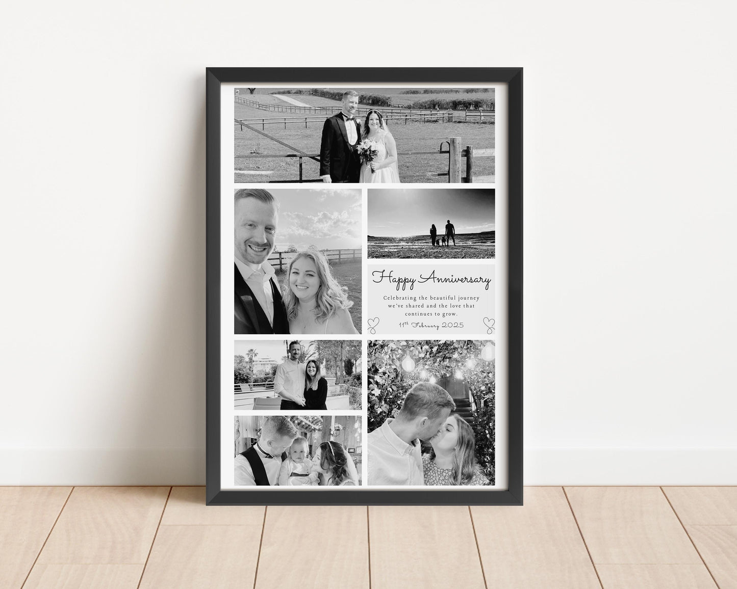 Personalised Anniversary Photo Collage Print: Custom Couple Keepsake