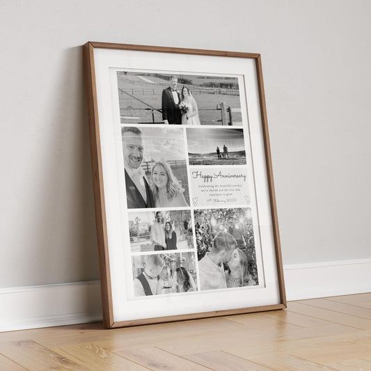 Personalised Anniversary Photo Collage Print: Custom Couple Keepsake