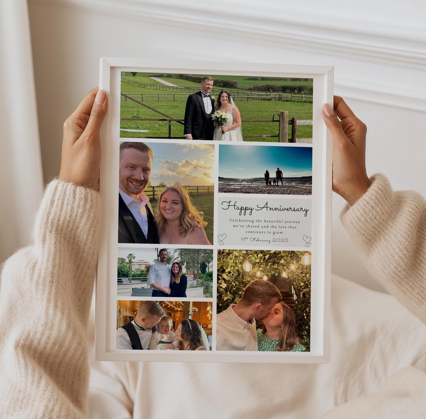 Personalised Anniversary Photo Collage Print: Custom Couple Keepsake