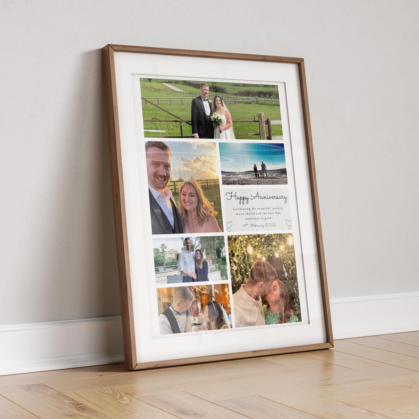 Personalised Anniversary Photo Collage Print: Custom Couple Keepsake