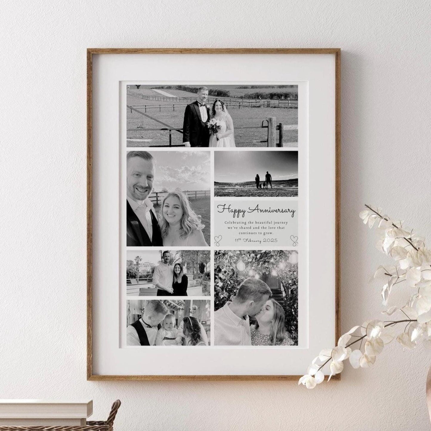 Personalised Anniversary Photo Collage Print: Custom Couple Keepsake