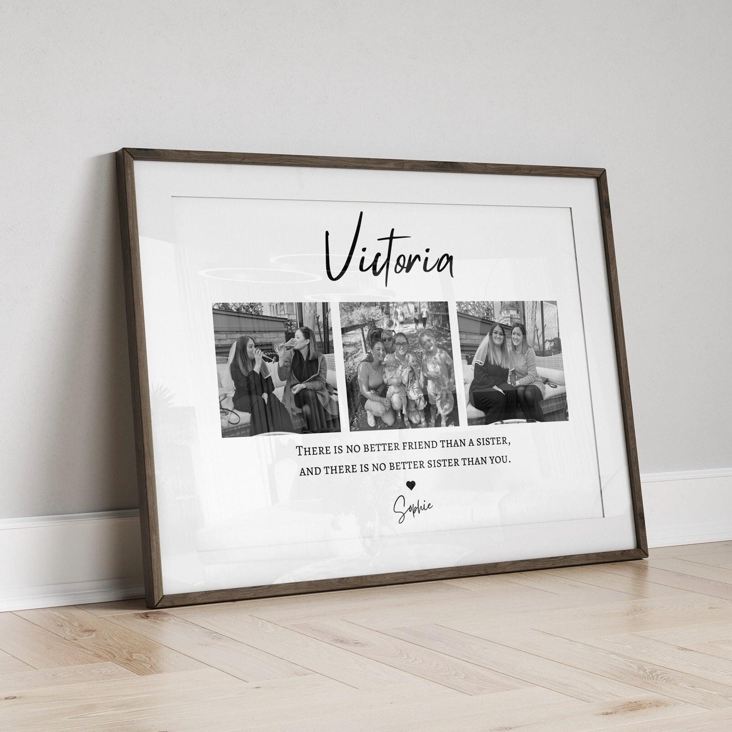 Personalised Sister Photo Gift Print: Custom Birthday or Christmas Present