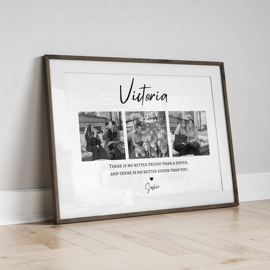 Personalised Sister Photo Gift Print: Custom Birthday or Christmas Present