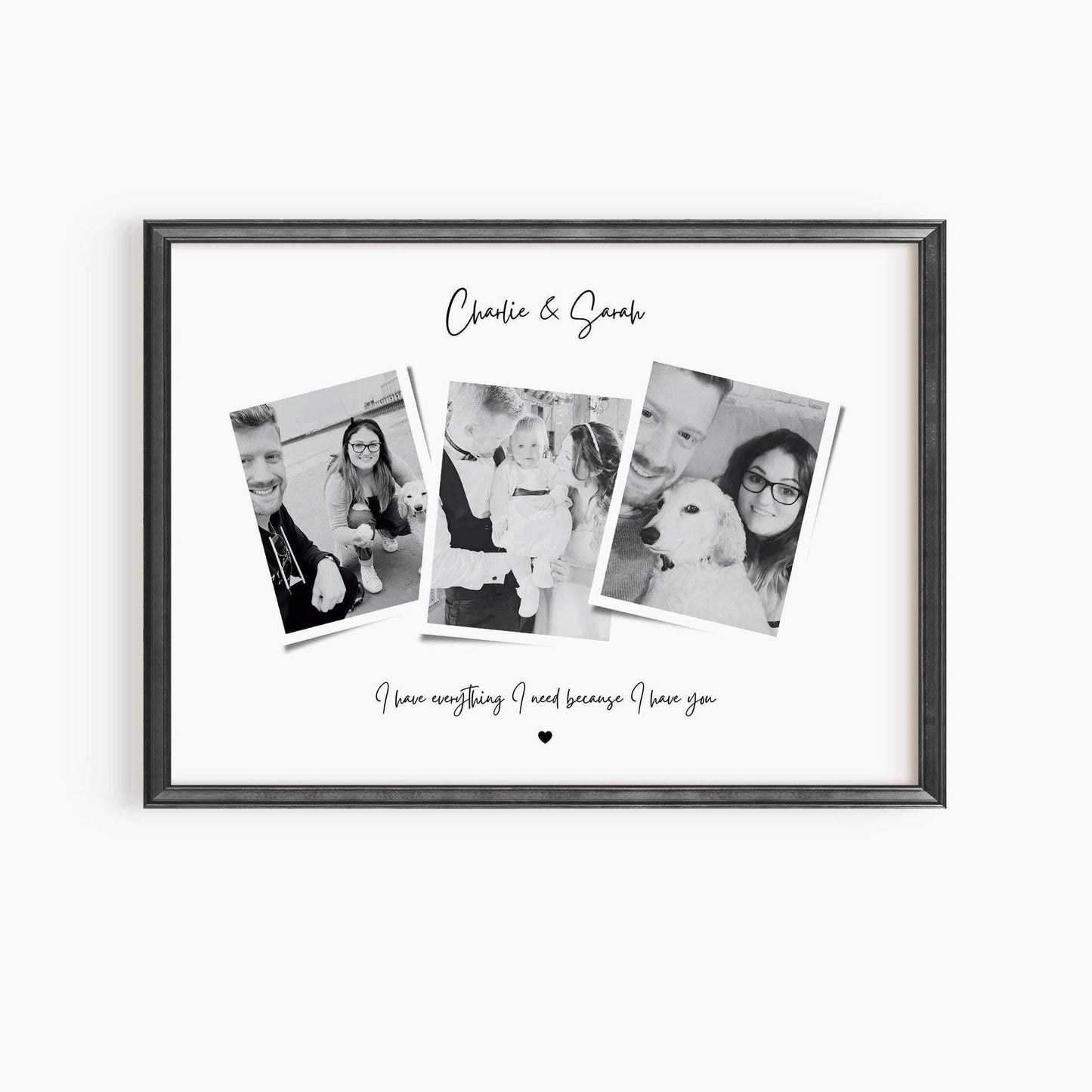 Personalised Wife Birthday Print, Boyfriend Christmas Gift, Couple Photo Frame, Anniversary Present, Polaroid Photo Strip, Fiancé Gift Idea