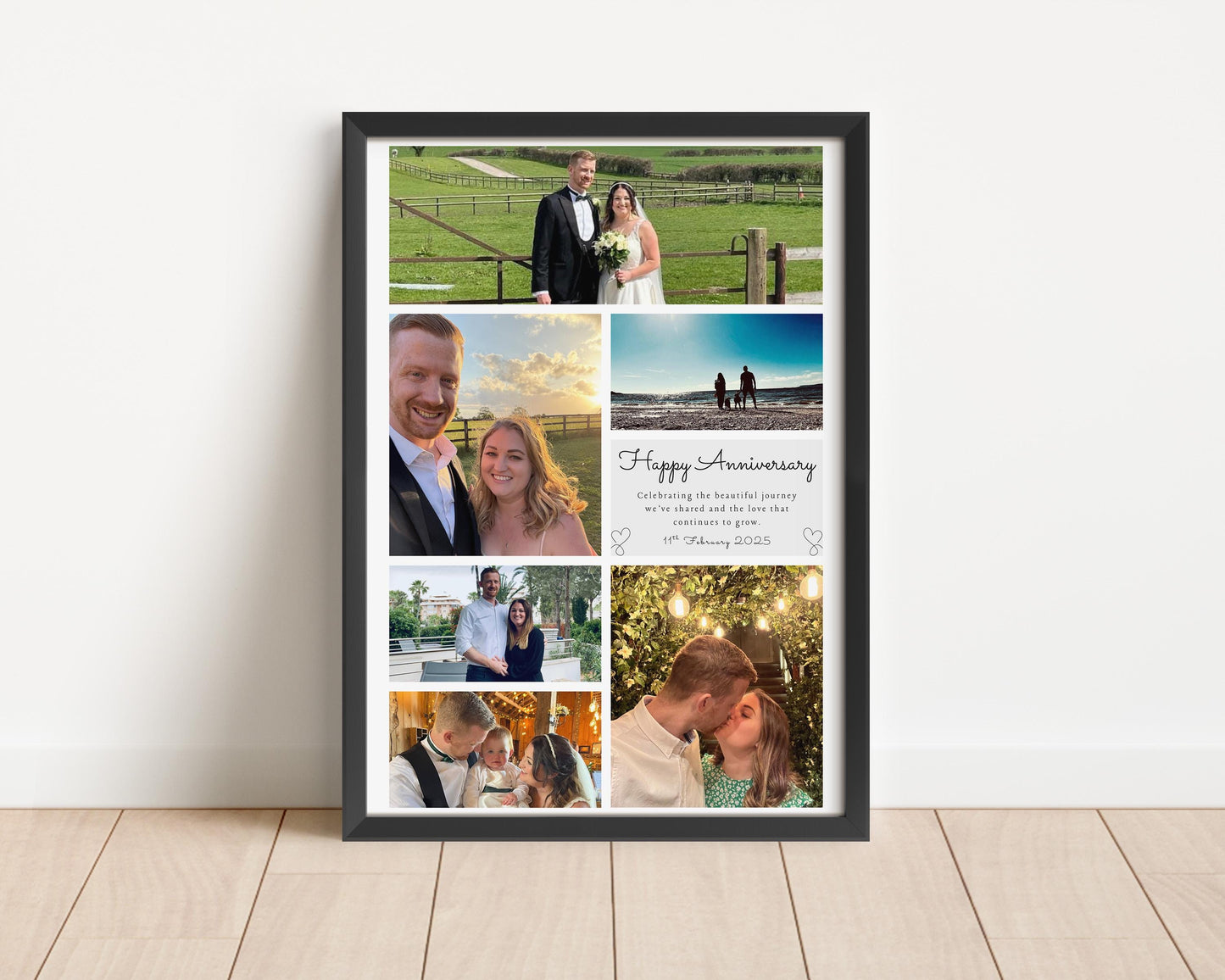 Personalised Anniversary Photo Collage Print: Custom Couple Keepsake