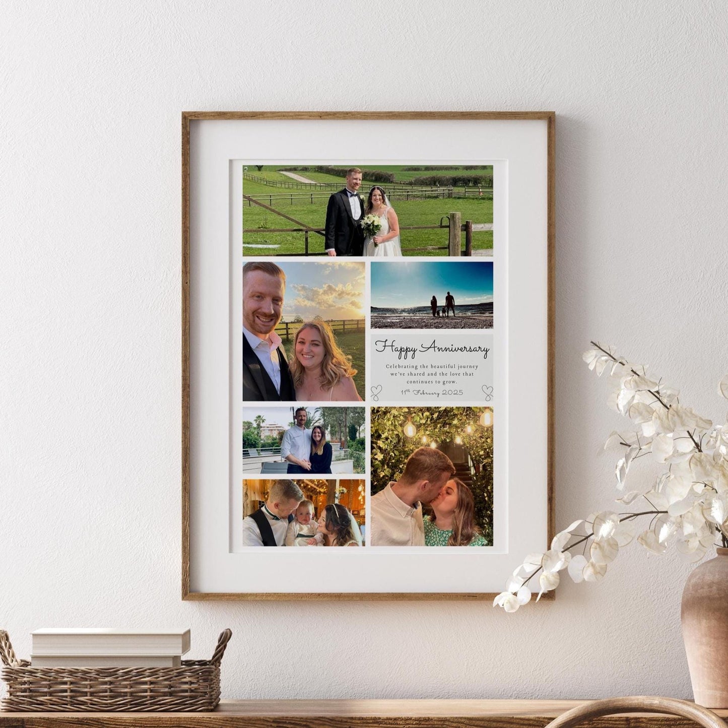 Personalised Anniversary Photo Collage Print: Custom Couple Keepsake