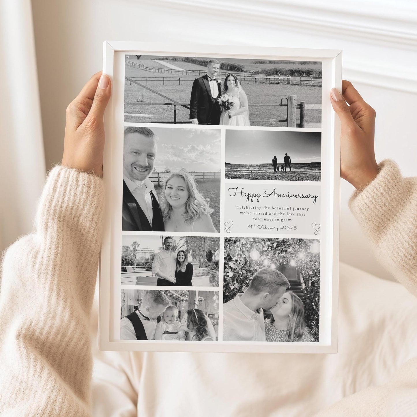 Personalised Anniversary Photo Collage Print: Custom Couple Keepsake