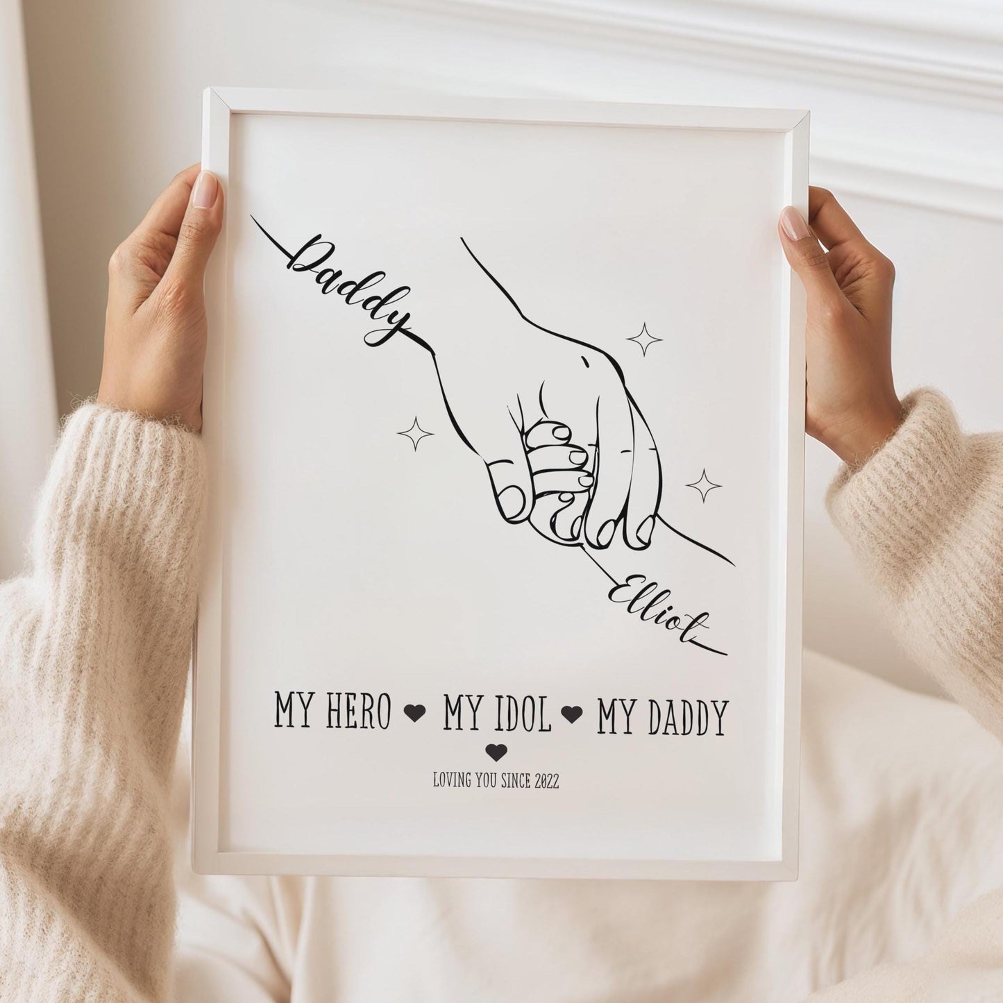Personalised Daddy and Baby Handprint Art: Father's Day Keepsake