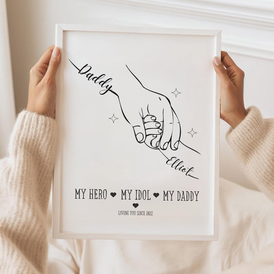 Personalised Daddy and Baby Handprint Art: Father's Day Keepsake